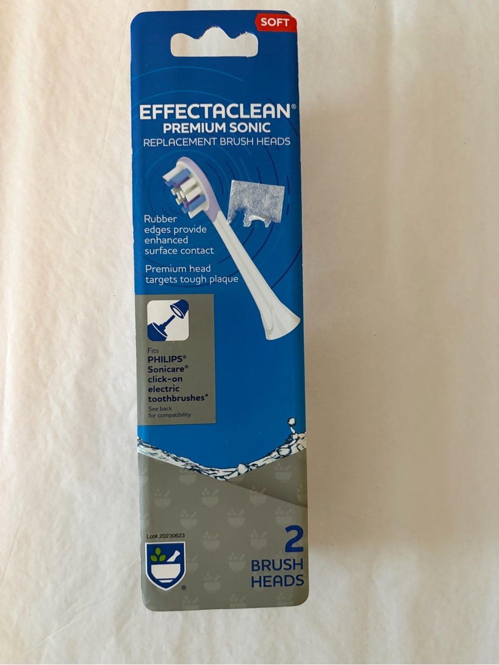 Premium Sonic Replacement Brush Heads - Blue & White (2 Pack)